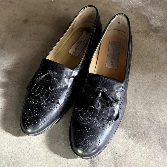Mezlan Antonio Men SZ 10 Black Tassels Loafers